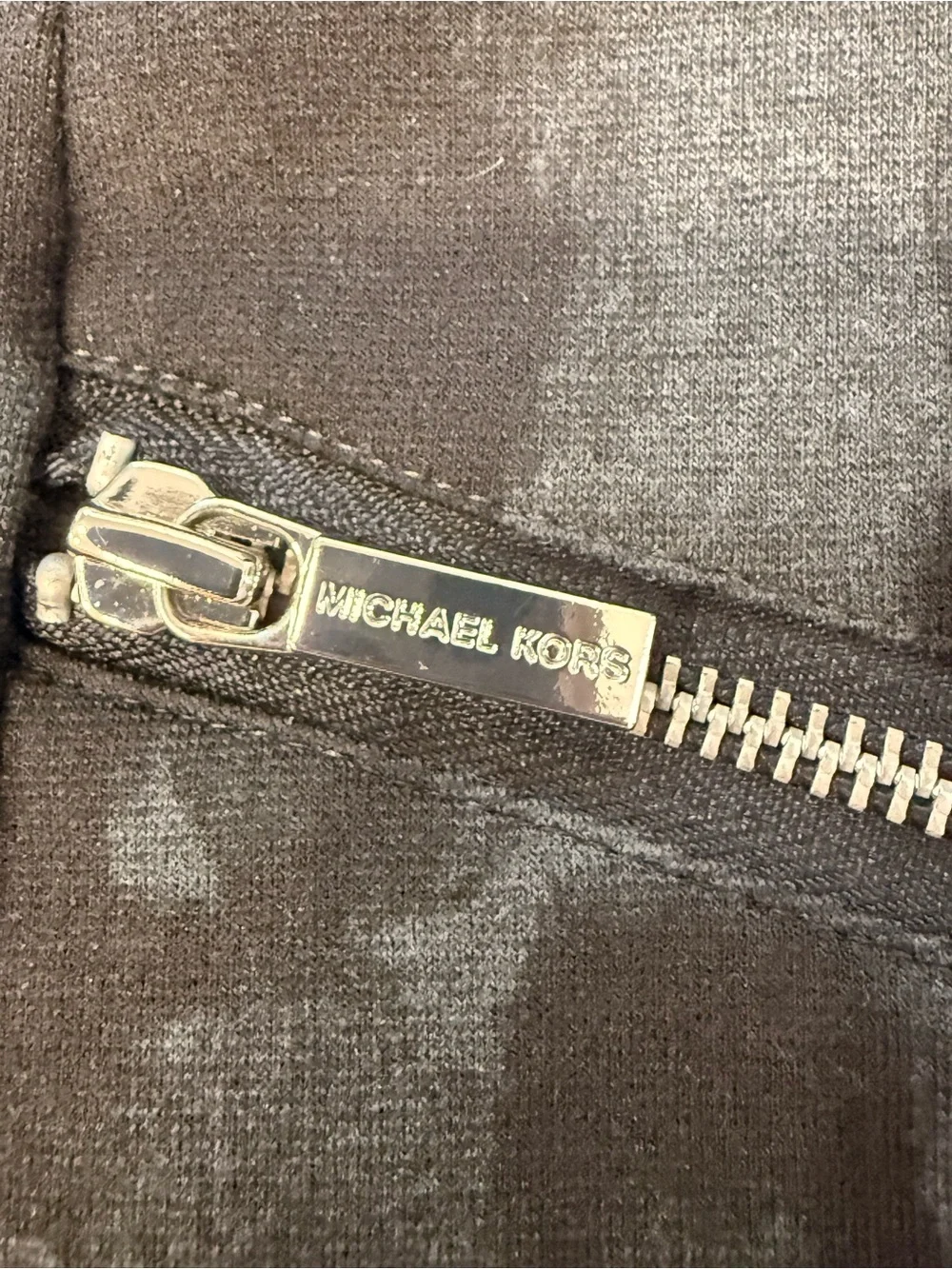 MICHAEL Michael Kors 16W Charcoal Black Leopard Print Zip Pocket Pencil Skirt